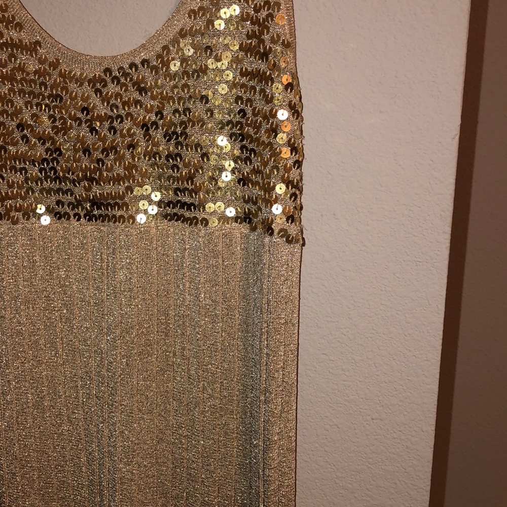 Gold knit dress
